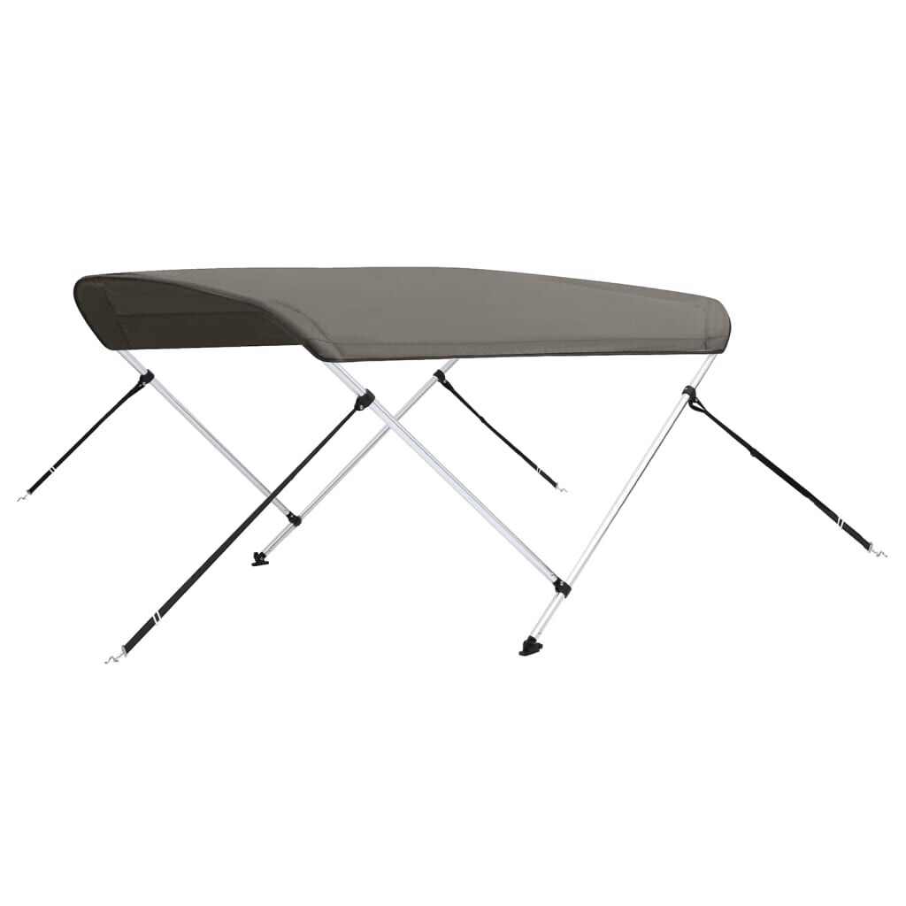vidaXL Auvent bimini à 2 arceaux gris 150x120x110 cm