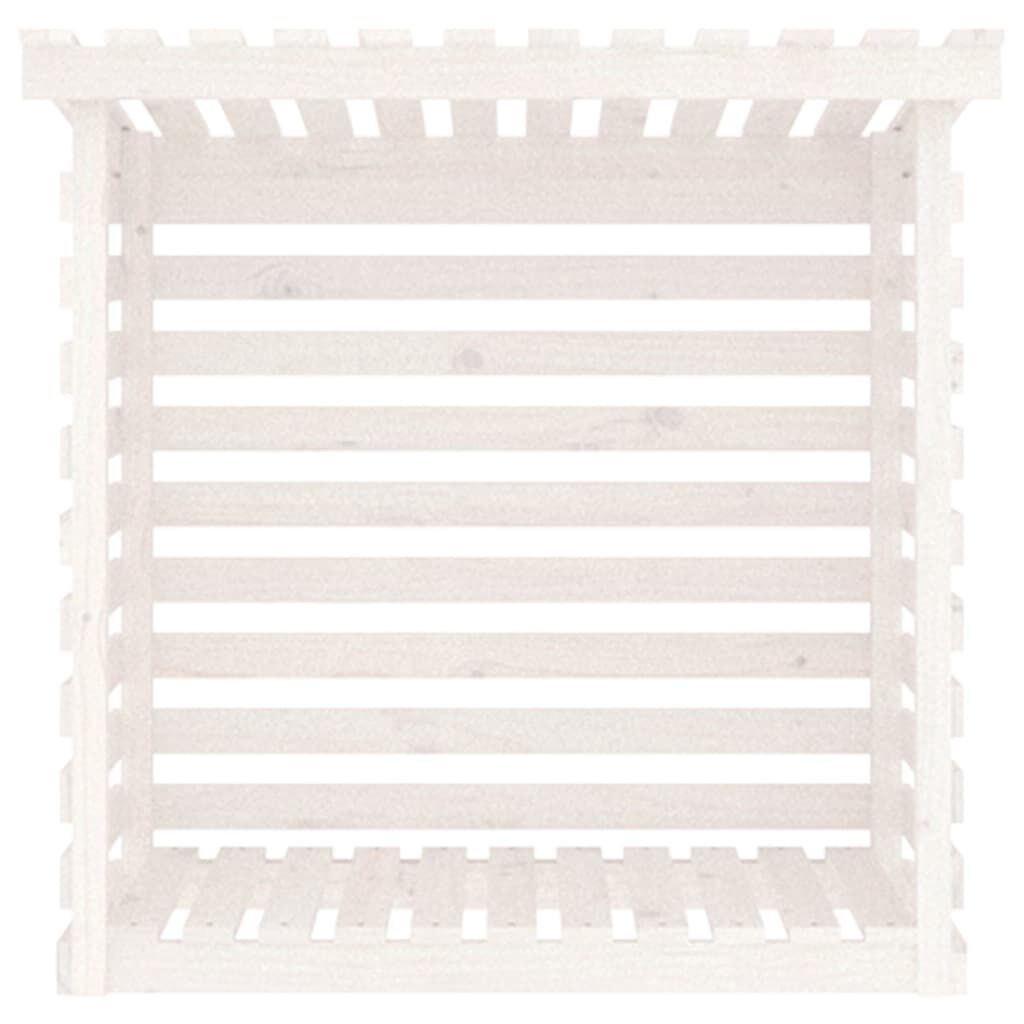 vidaXL Support pour bois de chauffage Blanc 108x73x108 cm Bois de pin