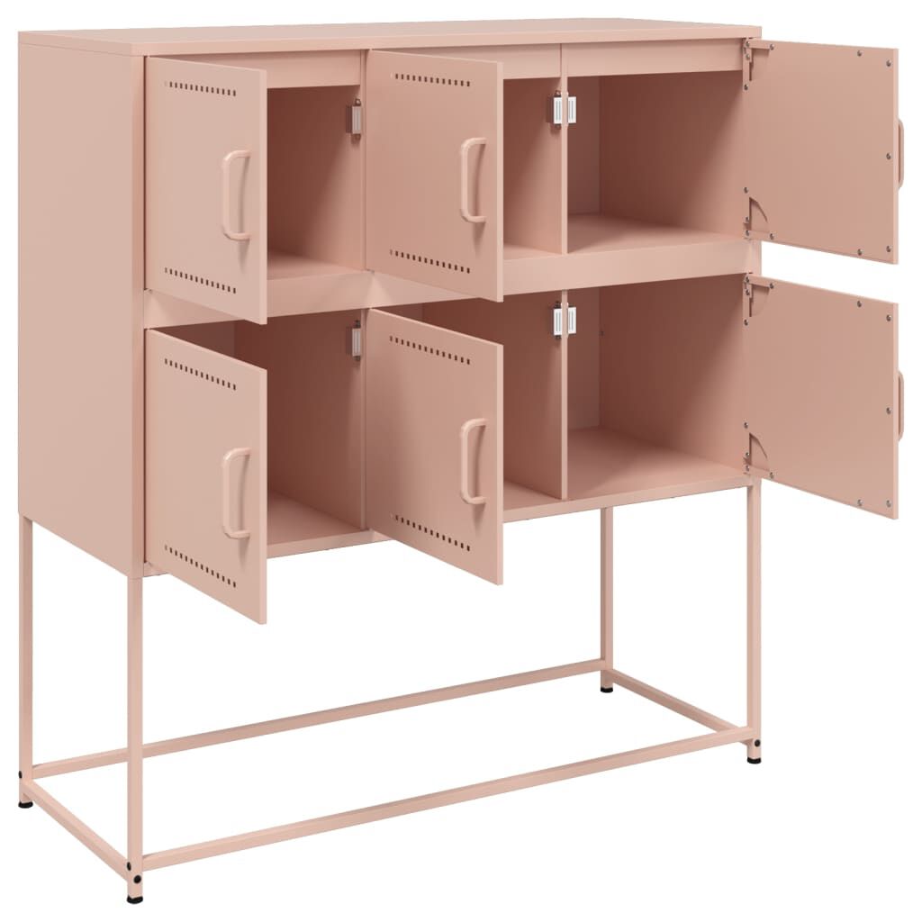 vidaXL Buffet rose 100,5x39x107 cm acier