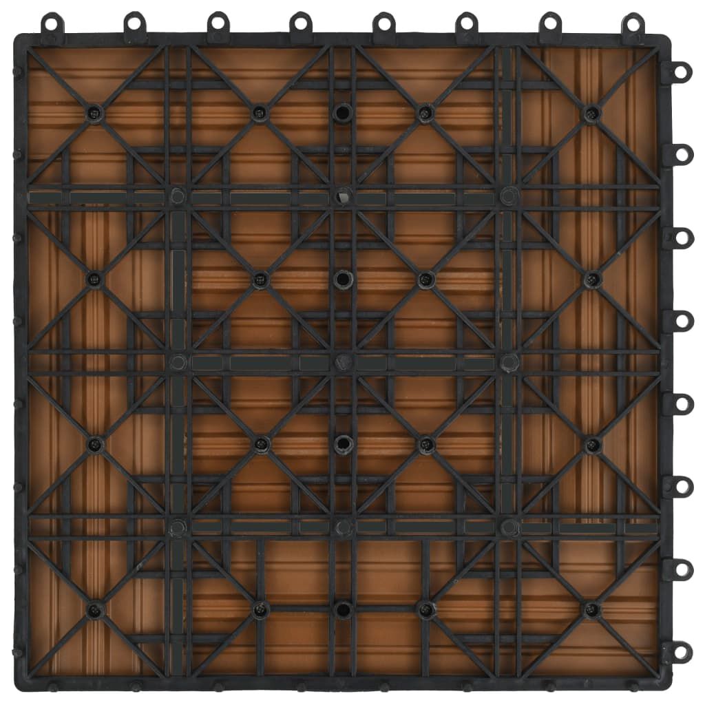 vidaXL Carreau de terrasse 11 pcs WPC 30 x 30 cm 1 m² Couleur Teck
