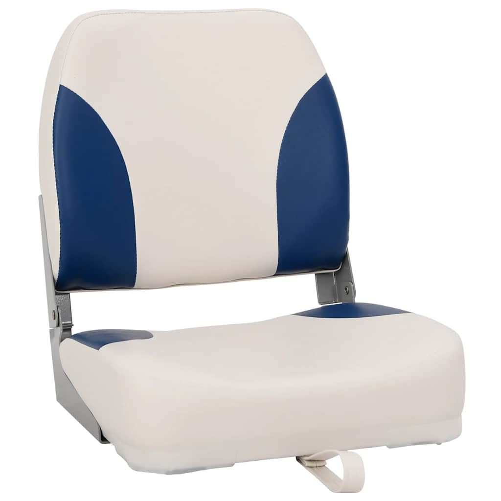 vidaXL Ensemble de sièges de bateau pliables 2 pcs oreiller bleu blanc
