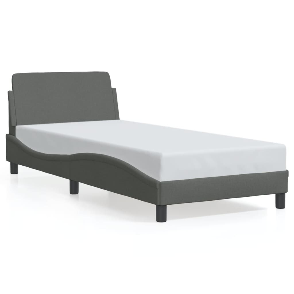 vidaXL Cadre de lit sans matelas gris foncé 80x200 cm tissu