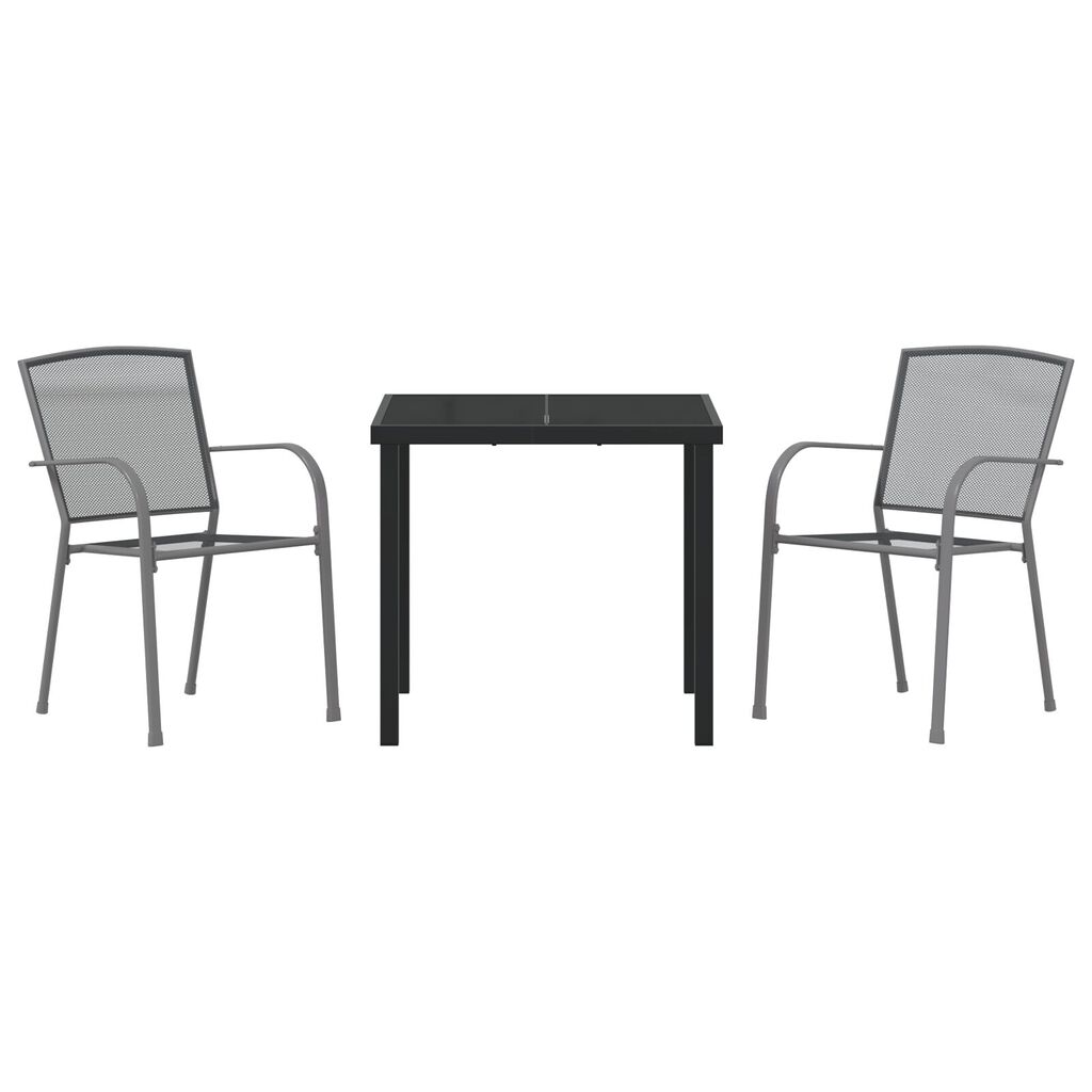 vidaXL Set de salle à manger de jardin en anthracite