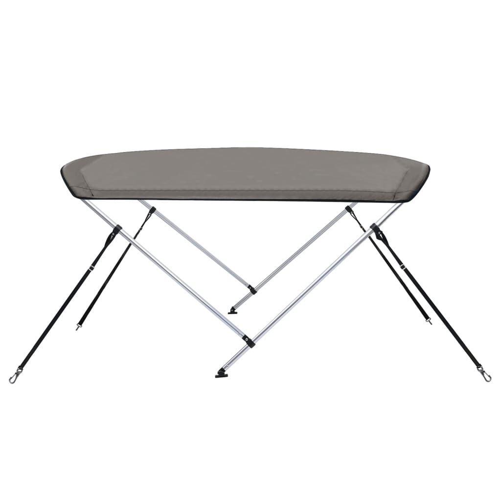 vidaXL Auvent bimini à 2 arceaux gris 150x120x110 cm