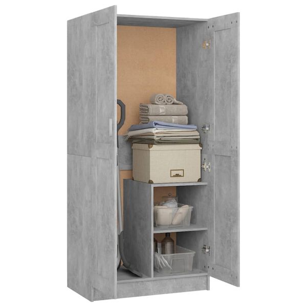 vidaXL Garde-robe Gris béton 82,5x51,5x180 cm Aggloméré