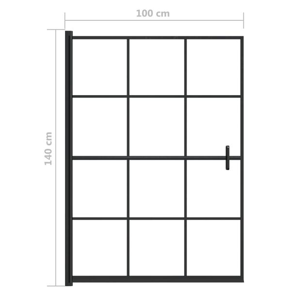 vidaXL Cabine de douche ESG 100x140 cm Noir