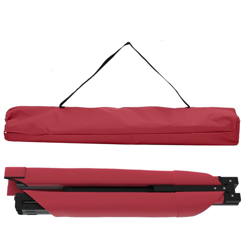 vidaXL Lit de soleil pliant avec sac de transport Rouge en tissu Oxford 600D