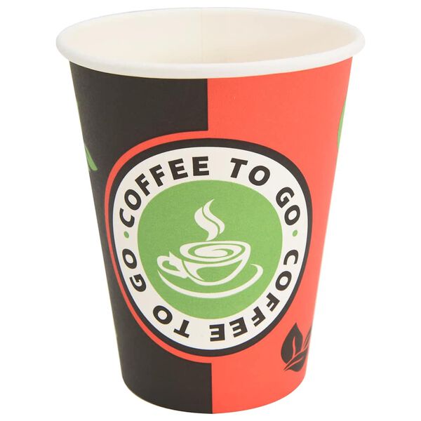 vidaXL Tasses à café en papier 1000 pcs 12oz 300ml rouge et noir