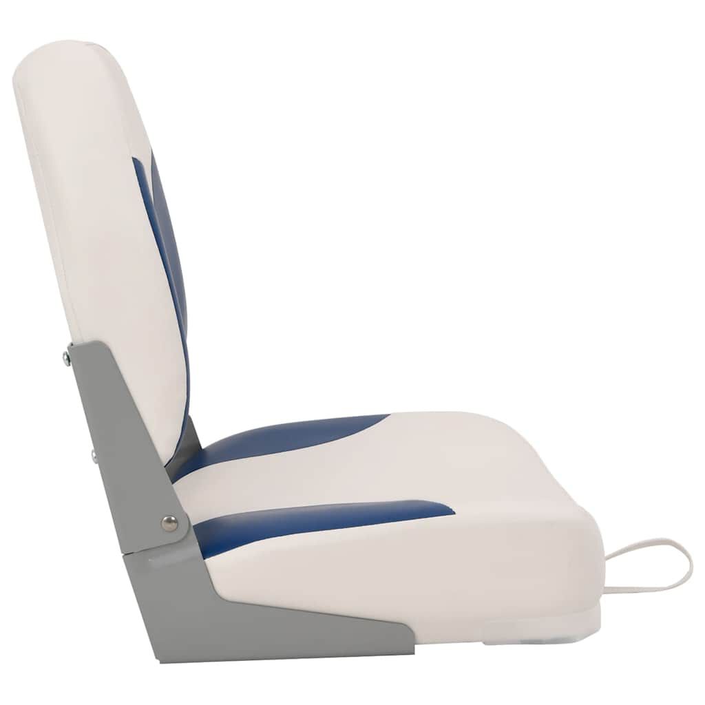 vidaXL Ensemble de sièges de bateau pliables 2 pcs oreiller bleu blanc