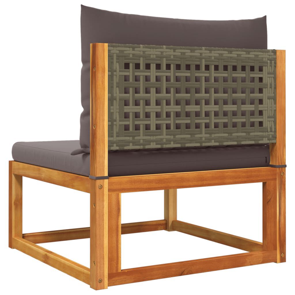 vidaXL Canapé de jardin sans accoudoirs coussins bois massif d'acacia