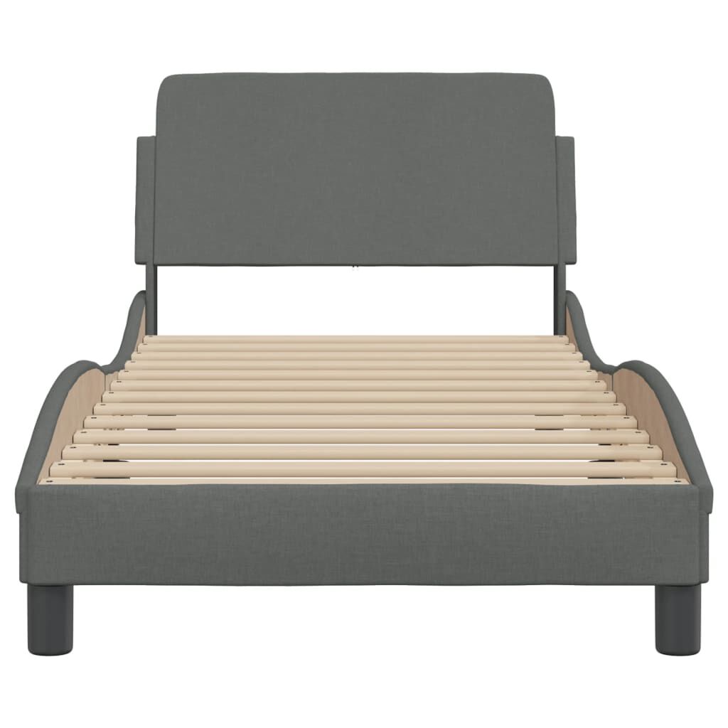 vidaXL Cadre de lit sans matelas gris foncé 80x200 cm tissu