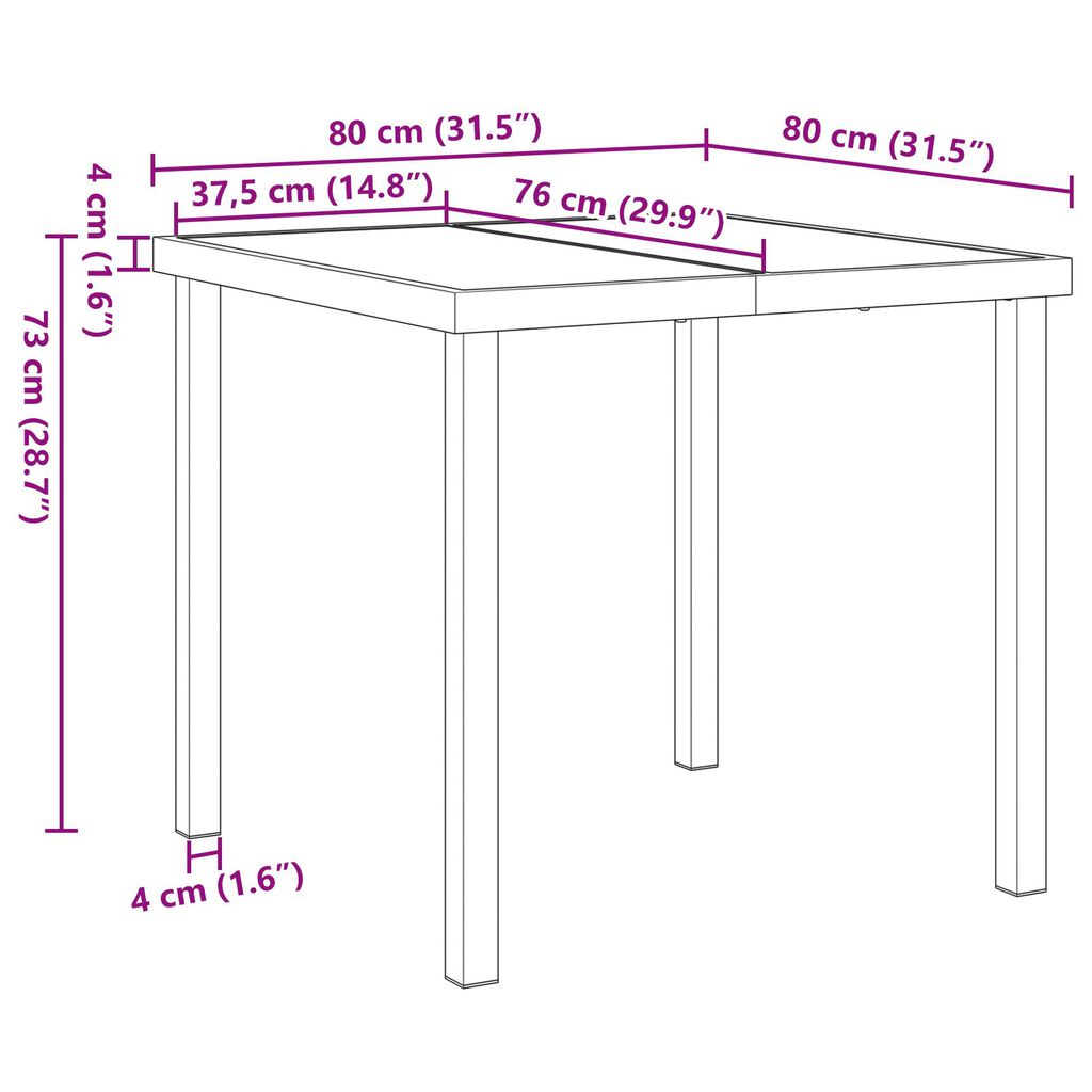 vidaXL Set de salle à manger de jardin en anthracite