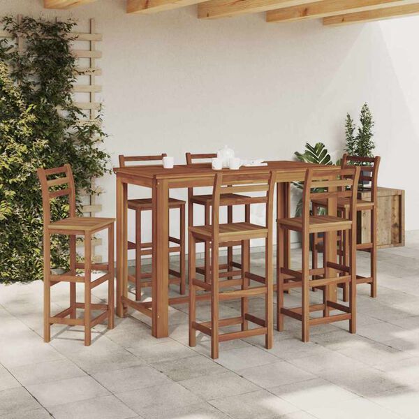 vidaXL Table de bar Bois d'acacia massif 150x70x105 cm