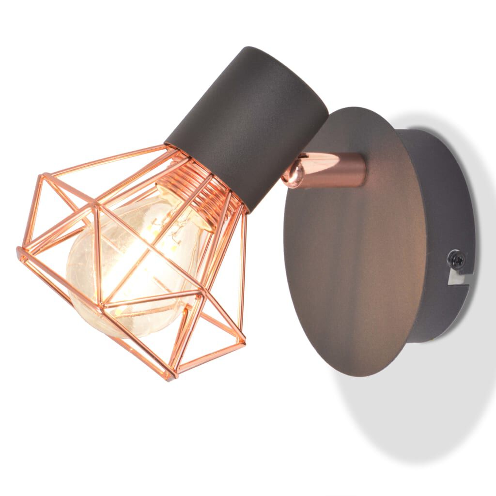 vidaXL Lampe murale avec 2 ampoules LED à incandescence 2 pcs 8 W
