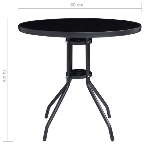 vidaXL Ensemble à manger de jardin 5 pcs aluminium et textilène noir