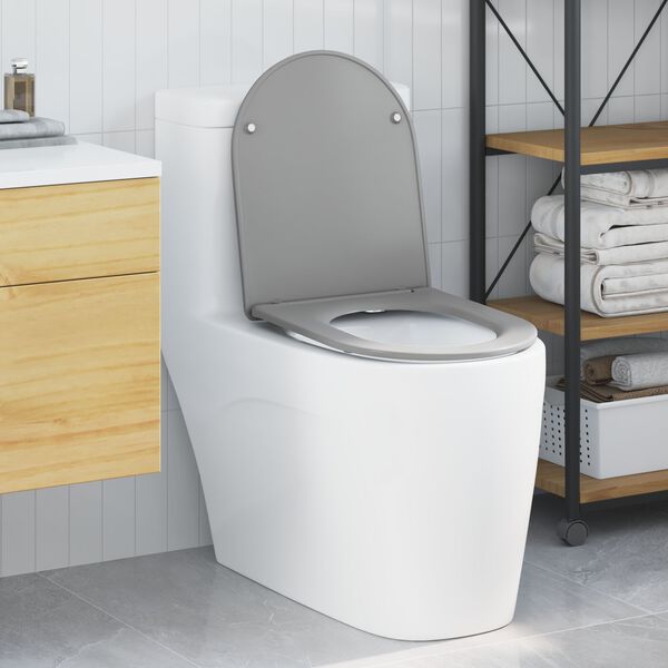 Toilette à ouverture rapide avec fermeture douce en Duroplast Gris