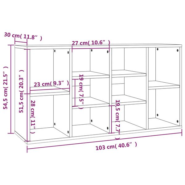 vidaXL Banc à chaussures Chêne fumé 103x30x54,5 cm Bois d'ingénierie