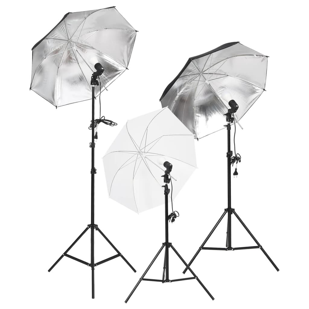vidaXL Kit de studio photo avec éclairage toile de fond et réflecteur