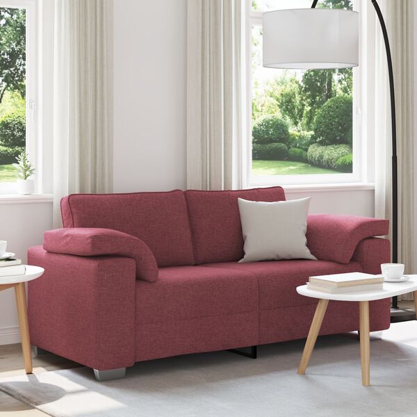 vidaXL Canapé Loveseat Rouge Vin 140 cm Tissu