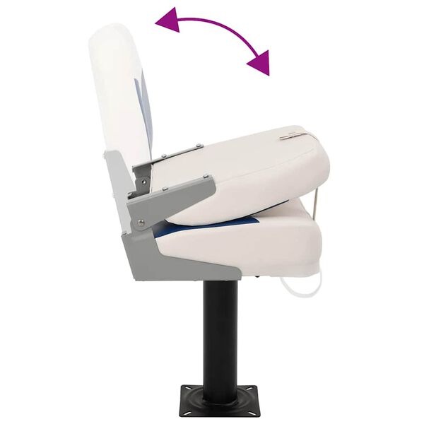 vidaXL Ensemble de sièges de bateau pliables 2 pcs bleu et blanc