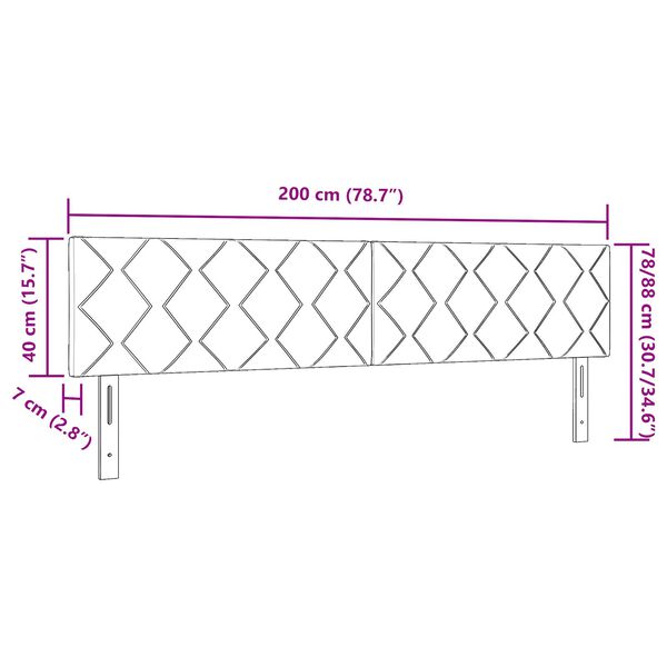 vidaXL Tête de lit Design en Blocs Diamant Taupe 200 cm en Tissu