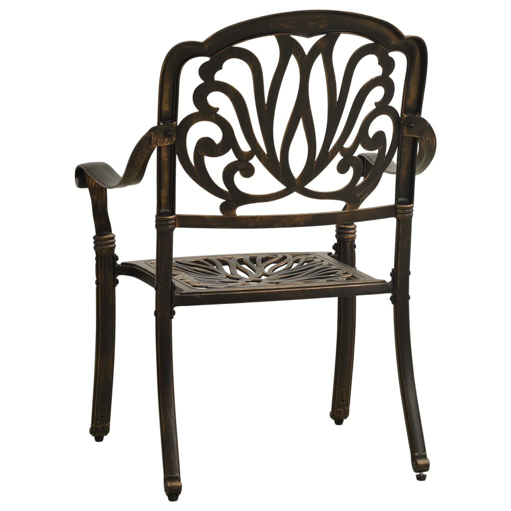vidaXL Ensemble de bistro 3 pcs Aluminium coulé Bronze