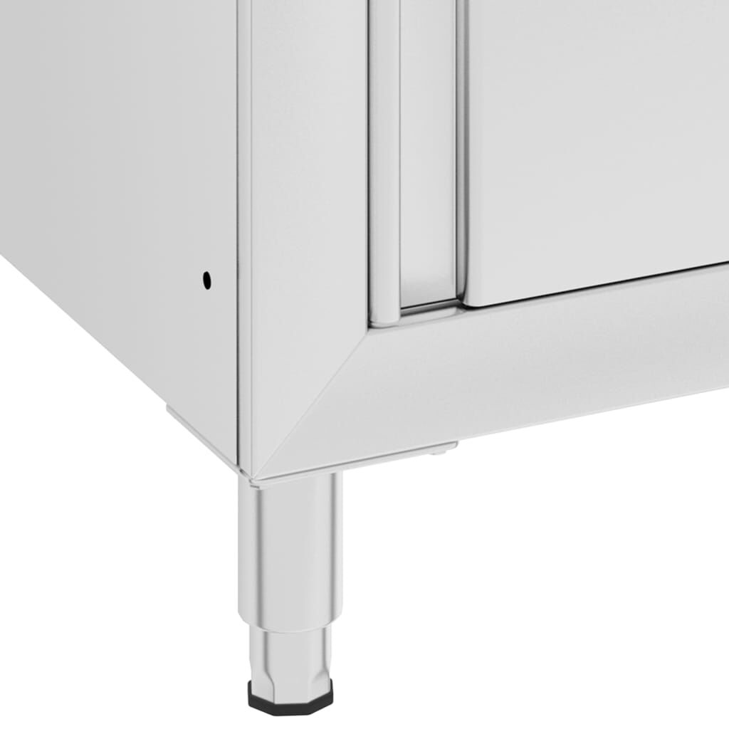 vidaXL Table de travail commerciale avec armoire 60x60x96 cm Inox