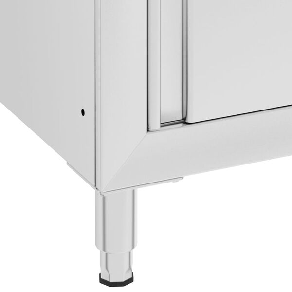 vidaXL Table de travail commerciale avec armoire 60x60x96 cm Inox