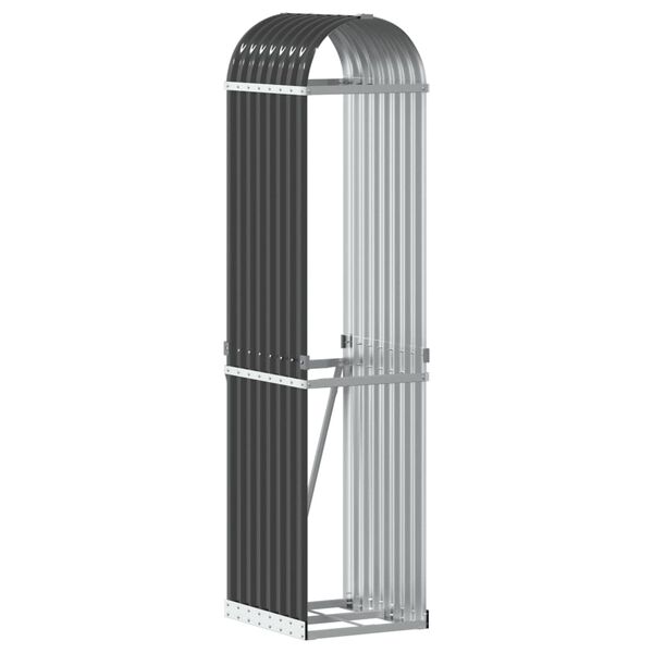 vidaXL Porte-bûches anthracite 40x45x170 cm acier galvanisé