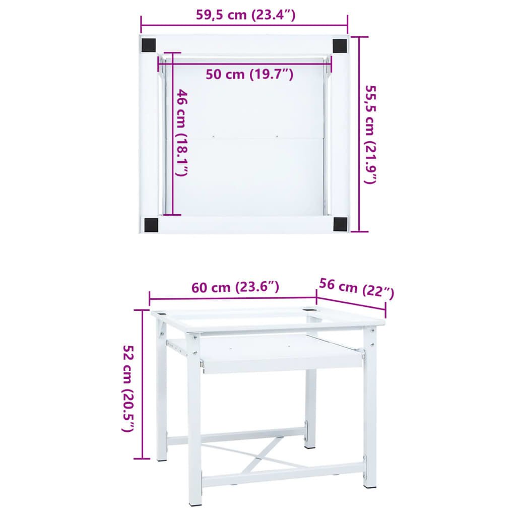 vidaXL Socle pour machine à laver avec étagère coulissante Blanc