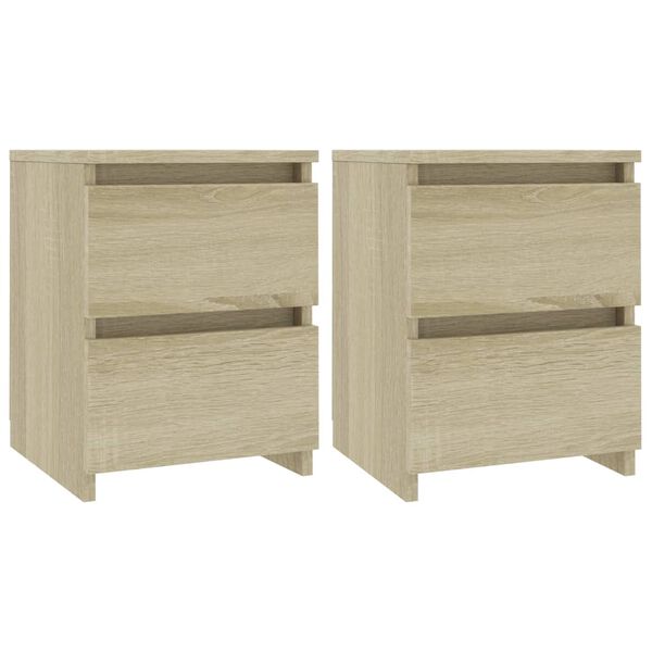 vidaXL Tables de chevet 2 pcs Chêne sonoma 30x30x40 cm Bois ingénierie