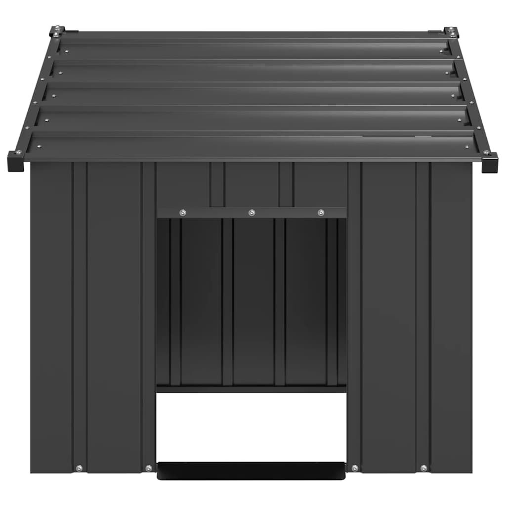 vidaXL Niche pour chien avec toit noir 83x130x85 cm acier galvanisé