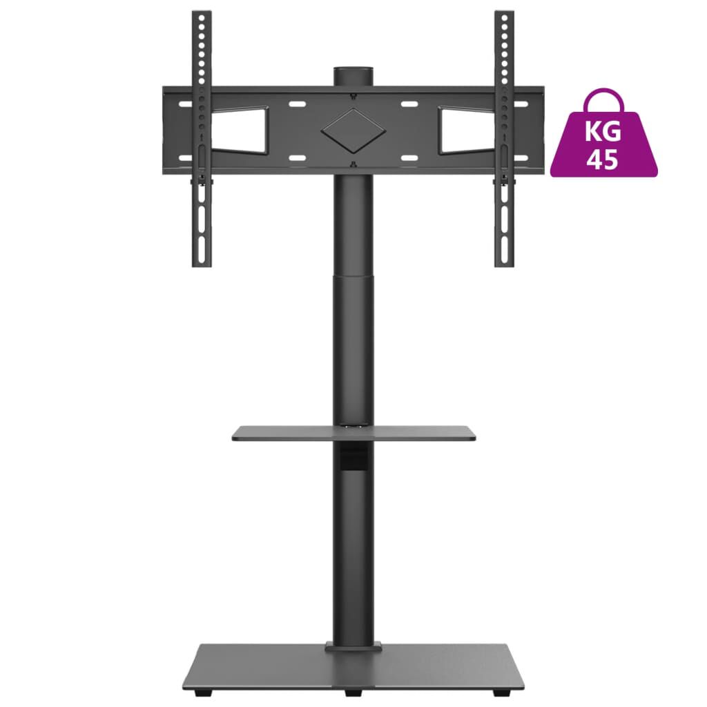 vidaXL Meuble TV d'angle 2 niveaux pour 32-65 pouces noir