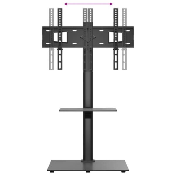 vidaXL Meuble TV d'angle 2 niveaux pour 32-65 pouces noir