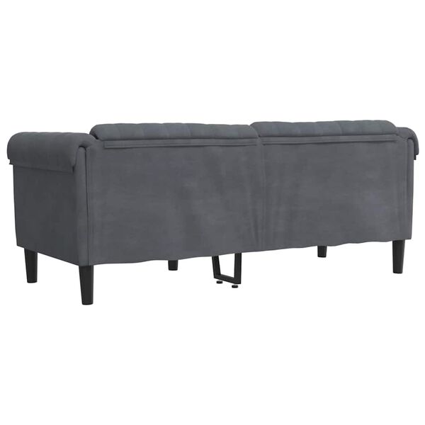 vidaXL Canapé à 2 places gris foncé velours