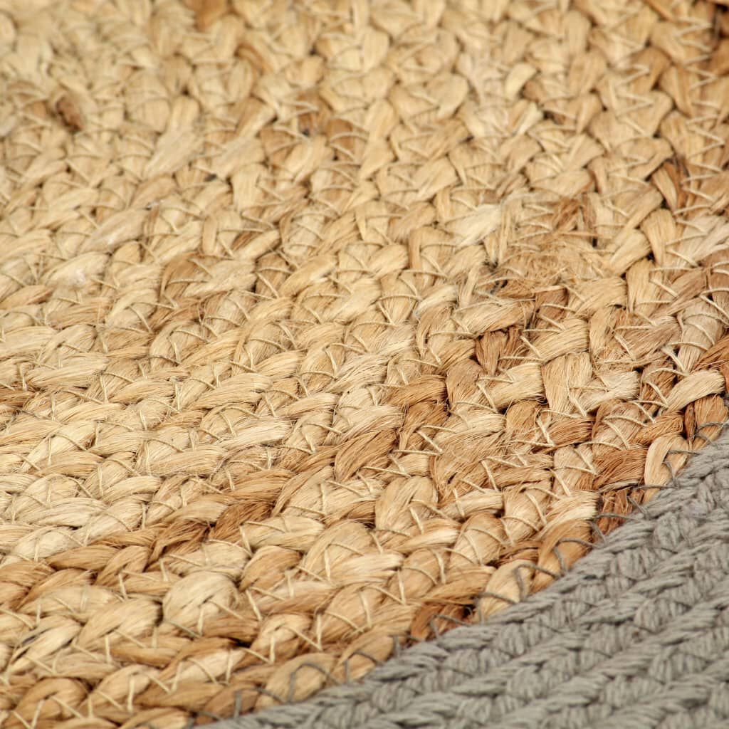 vidaXL Napperons 6 pcs Naturel et gris 38 cm Jute et coton