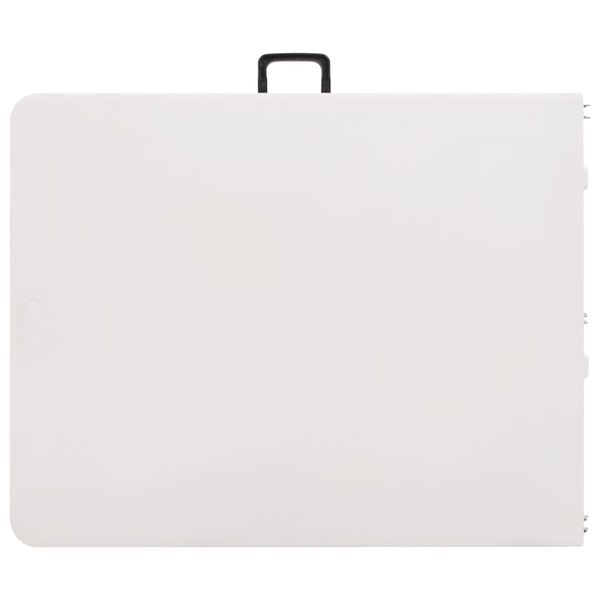 vidaXL Table pliable de jardin avec 2 bancs 180 cm Acier et PEHD Blanc