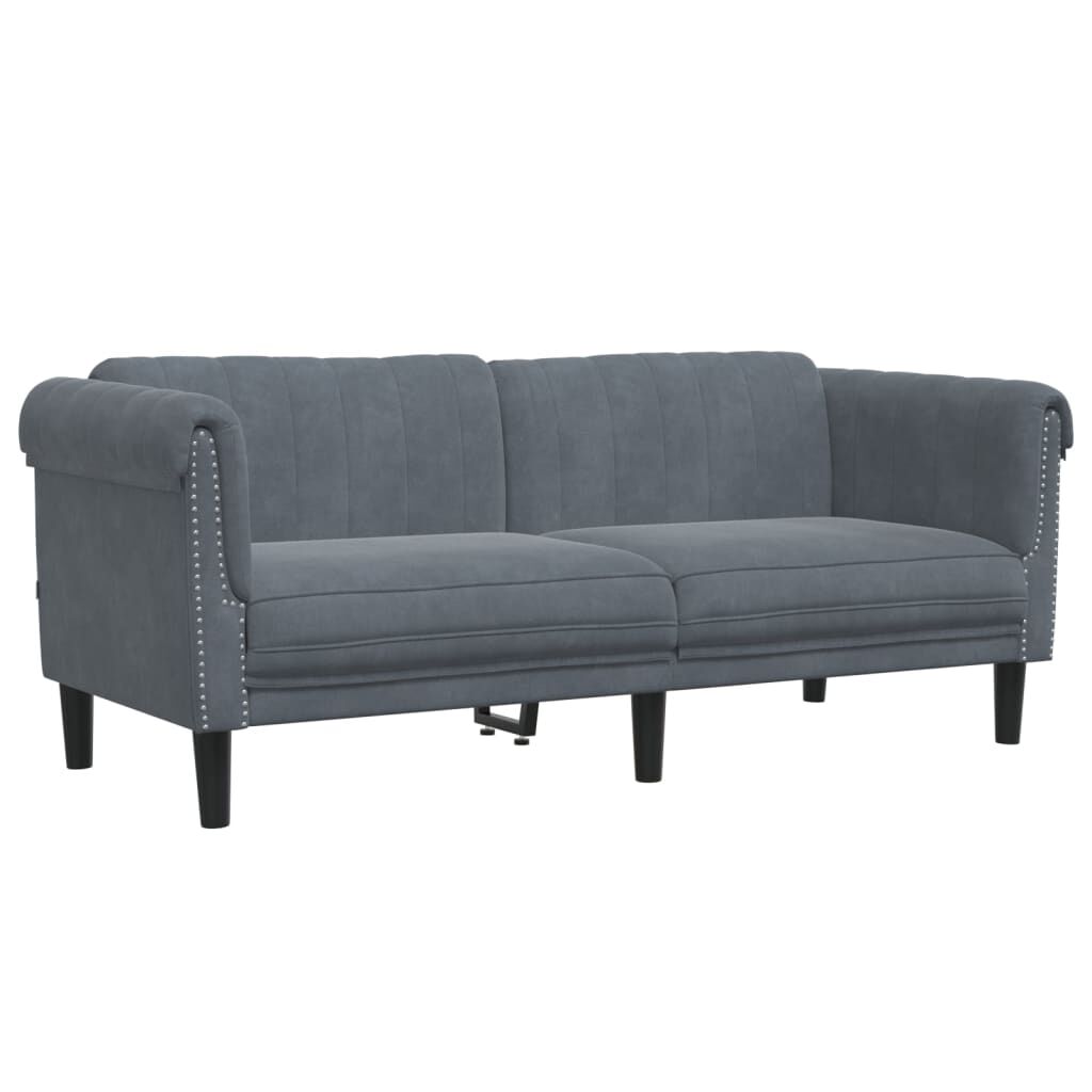 vidaXL Canapé à 2 places gris foncé velours