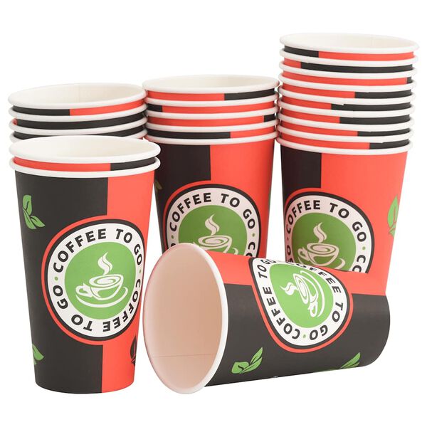 vidaXL Tasses à café en papier avec couvercles 1000 pcs 16oz 400ml