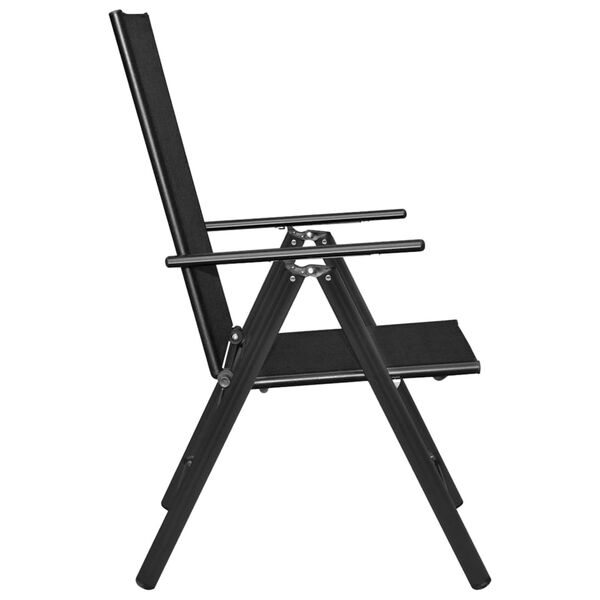 vidaXL Ensemble à manger de jardin 5 pcs aluminium et textilène noir