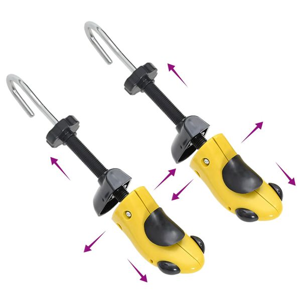 vidaXL Tendeurs de chaussures et chausse-pied jaune EU 34-37 plastique