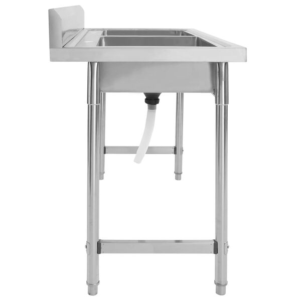 vidaXL Évier de cuisine à lavabo double Acier inoxydable