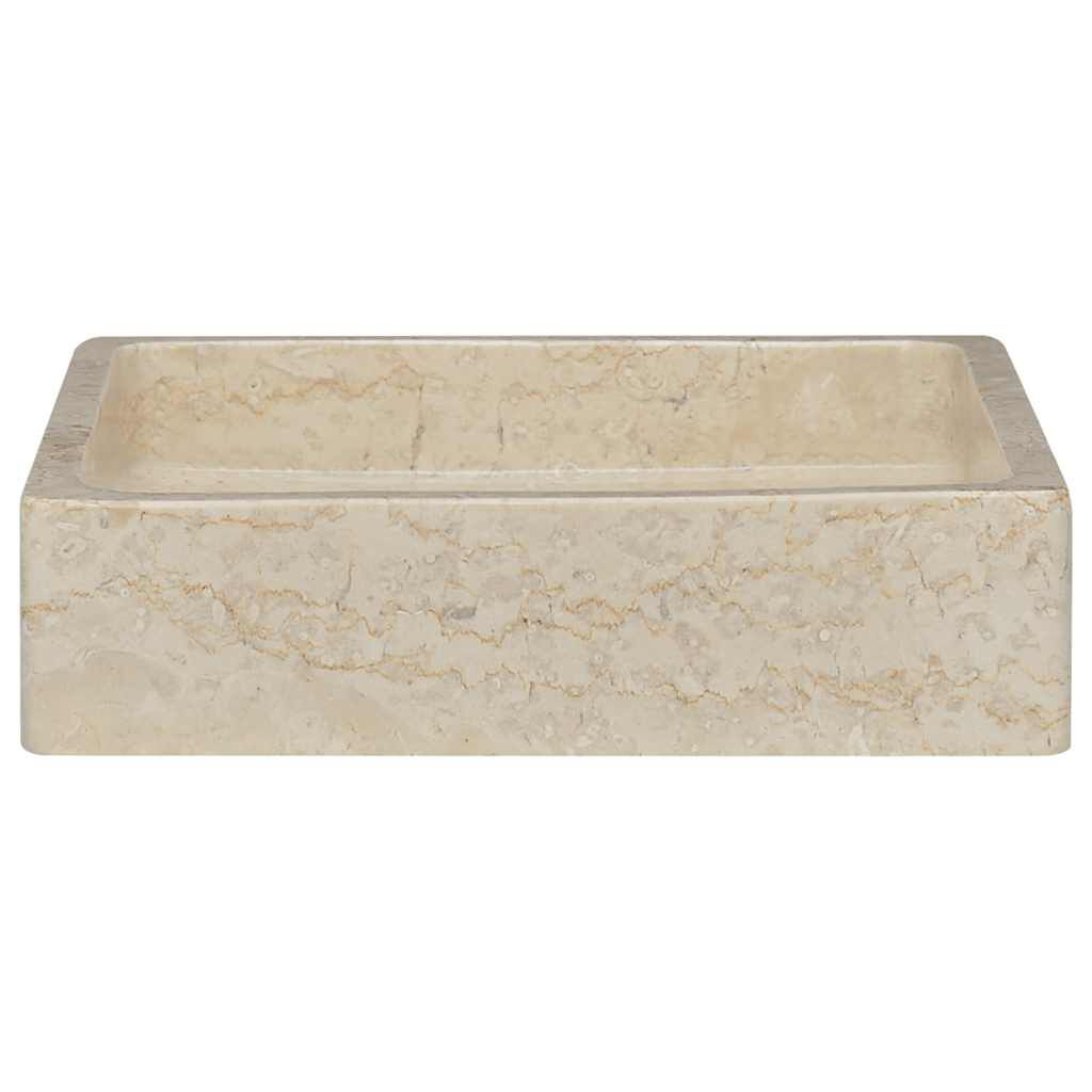 vidaXL Lavabo Crème 40x40x10 cm Marbre