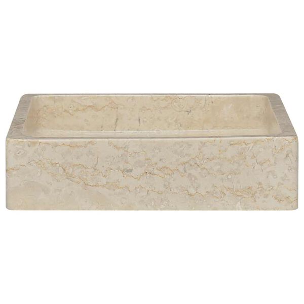 vidaXL Lavabo Crème 40x40x10 cm Marbre