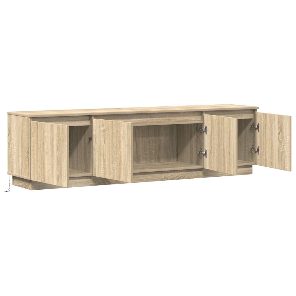 meuble TV vidaXL avec LED Chêne Sonoma 180x38x49 cm Bois d'ingénierie