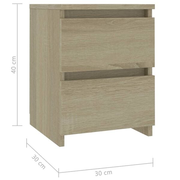 vidaXL Tables de chevet 2 pcs Chêne sonoma 30x30x40 cm Bois ingénierie