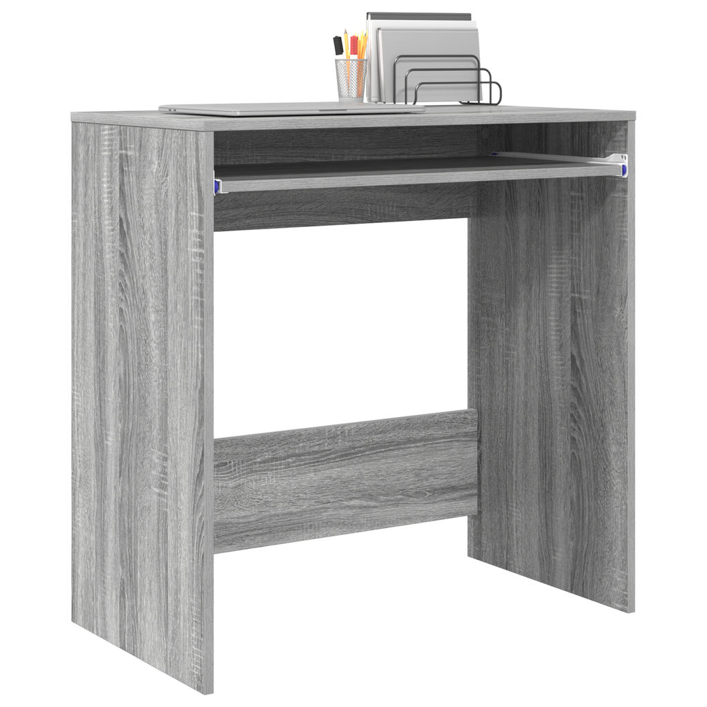 vidaXL Bureau d'ordinateur Gris Sonoma Bois d'ingénierie Compact Simple